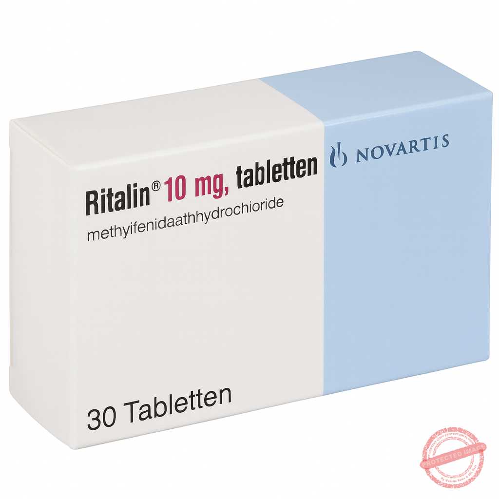 Ritalin 10mg verpakking 30 tabletten Novartis methylfenidaat